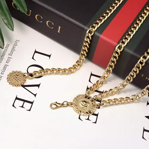 Vista 4 de Lamdgbway Multi Layer Waist Chain Metal Belt for Dress for Women