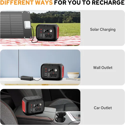 Vista 4 de Cargador de panel solar plegable portátil de 60 W para acampar al aire libre 12 voltios impermeable de alta eficiencia Kit de panel solar y estación