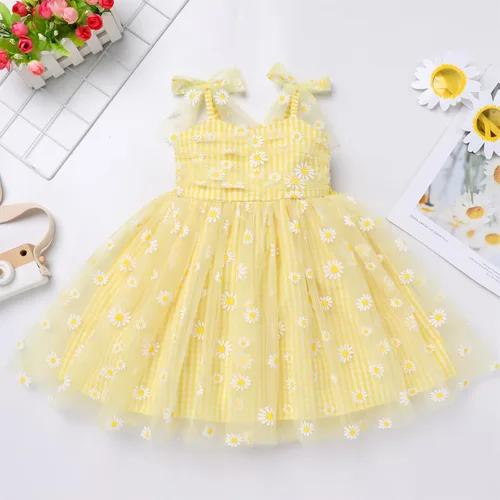Vista 5 de Vestido tutú para niña, sin mangas, fruncido, vestido de verano con lentejuelas brillantes, lunares, estrellas, princesa, vestido de tul