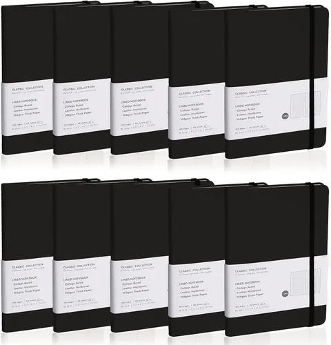 Vista 19 de Cuaderno rayado con tapa dura para hombres y mujeres – Cuadernos para escribir, trabajo, escuela, hogar y notas diarias, 160 páginas – Tamaño A5