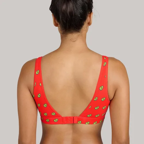 Vista 7 de MeUndies Sujetador elástico de algodón orgánico con cuello en V - Bralette cómodo para mujer - Sin aros - Tela exclusiva de Amazon Avocados