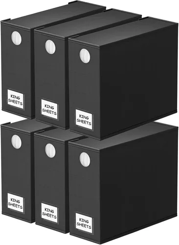 Vista 11 de SpaceAid Paquete de 2 Organizadores y Almacenamiento de Sábanas, Organizador de Sábanas Plegable para Armario de Ropa Blanca, Carpeta Guardadora