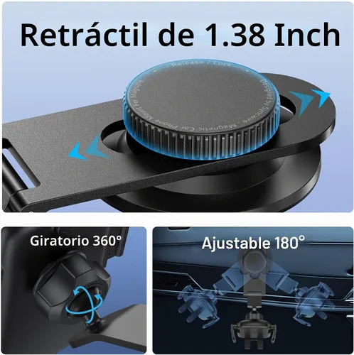 Vista 7 de SYNCWIRE Soporte de teléfono para coche para tablero universal [súper estable] Soporte de teléfono para coche con brazo plegable de aleación