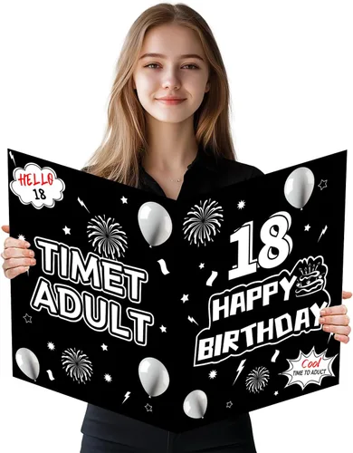 Vista 8 de Idealmuzik Tarjeta Jumbo de Feliz 10º Aniversario – Tarjeta de Felicitación de Congratulaciones Grande Plegada de 14x22 Pulgadas con Sobre, Tarjeta