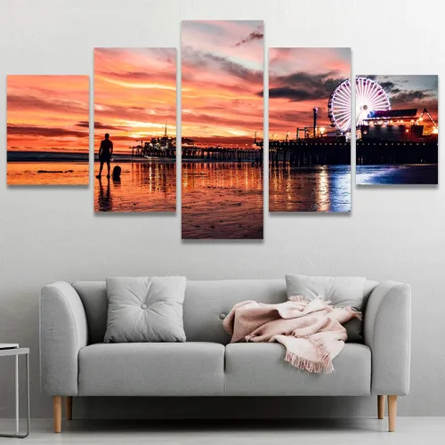 Vista 12 de SIGNWIN Lienzo grande para pared, efecto geométrico de mármol, triángulo dorado, polígono, paisaje, formas abstractas, arte digital, arte moderno
