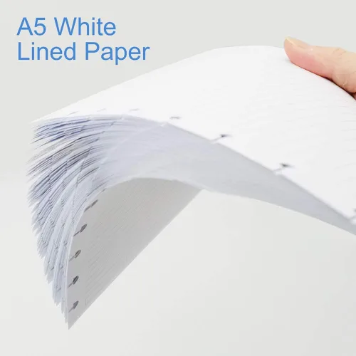 Vista 3 de Papel de repuesto para discos de tamaño junior, 8 discos, recambio de papel de arco rayado, 100 gsm, papel blanco de recambio de papel de disco, 100