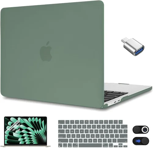 Vista 19 de CISSOOK Funda rosa bebé para MacBook Air de 15 pulgadas lanzamiento 2023 2024 2025, cubierta rígida de plástico rosa tiza con cubierta de teclado