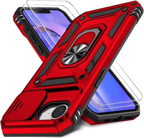 Vista 65 de Funda HakkTaoo para iPhone 13/iPhone 14 de 6.1 Pulgadas con Funda Deslizante para Cámara + Protector de Pantalla (2 Paquetes), Funda Protectora a