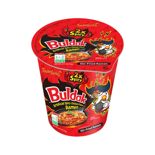 Vista 3 de Samyang 2 fideos salteados de pollo picante Buldak (6 unidades)