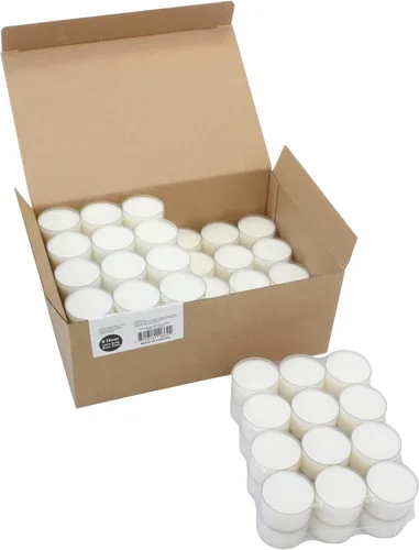 Vista 6 de Stonebriar Paquete de 24 velas de té sin perfume, de combustión larga, sin humo, de taza transparente con tiempo de combustión extendido de 8 horas