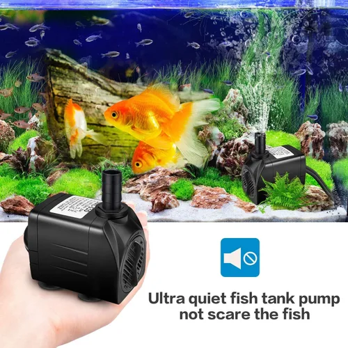 Vista 5 de Jhua Bomba de fuente de agua sumergible de 300 GPH (1100 L/H, 21 W), bombas de fuente ultra silenciosas sumergibles para exteriores con cable