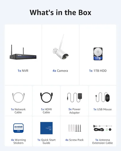 Vista 9 de ANNKE 16CH 4K NVR with 4 x 3MP Outdoor Wireless Security Camera System, 1TB 2.4G/5G WiFi, Human Detection, Instant Alerts, APP Remote Access