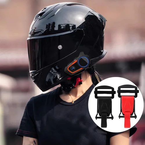 Vista 5 de Paquete de 2 hebillas de liberación rápida para casco, clip de correa de barbilla de liberación rápida para casco de motocicleta, doble anillo en D