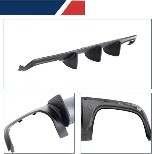 Vista 4 de Difusor Trasero para Mercedes Benz W204 Sport C250 C300 C63 AMG Sedán 2008-2011 Protector de Labio Inferior Trasero Tapa Maletero (FRP Negro Mate)