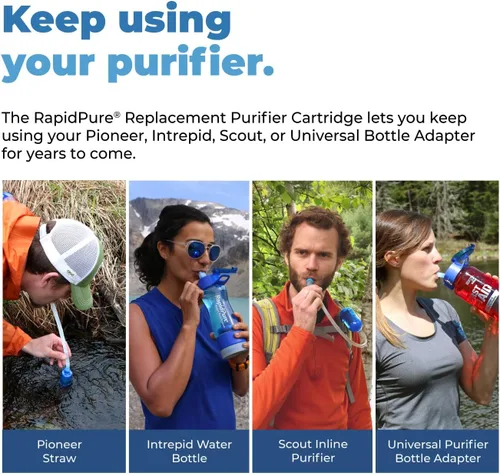 Vista 4 de RapidPure Cartucho purificador de repuesto, 2.5 pulgadas Removes over 99.99% of Viruses, Bacteria & Parasites with UltraCeram Technology for