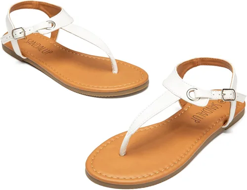 Vista 5 de SANDALUP. Sandalia con hebilla plana para mujer