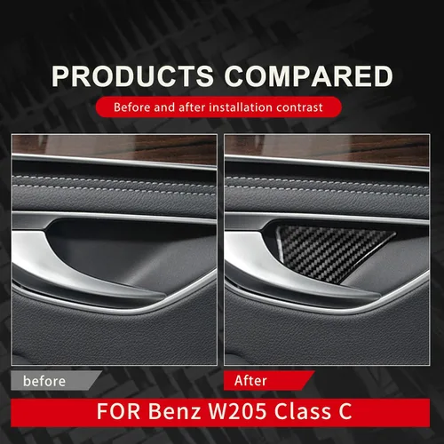 Vista 3 de Adhesivos de fibra de carbono para Mercedes Benz, accesorios para Mercedes Benz, accesorios para Mercedes Benz, W205, Clase C, C180, C200, C300