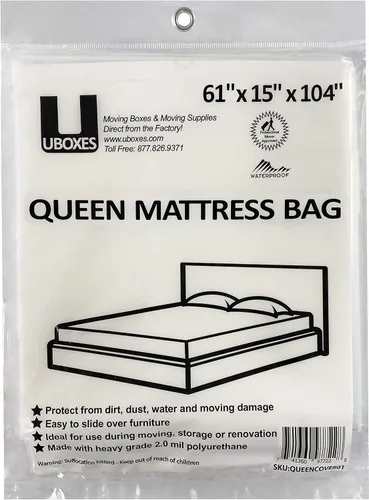 Vista 2 de uBoxes Fundas de colchón Queen y King, polietileno resistente de 2 mil