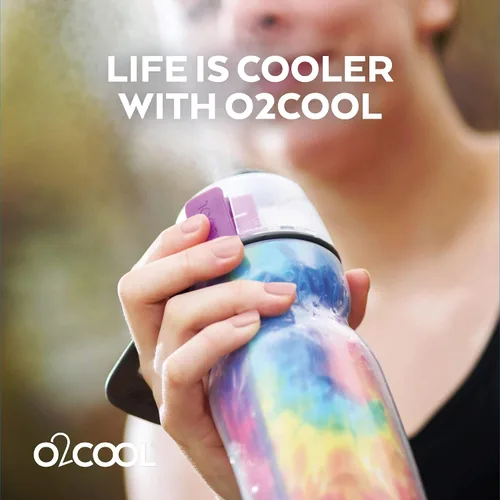 Vista 8 de O2COOL Arctic Squeeze - Botella de agua aislada Mist 'N Sip Paquete de 2 - 20 onzas Sin BPA, función de niebla y sorbo 2 en 1 con boquilla