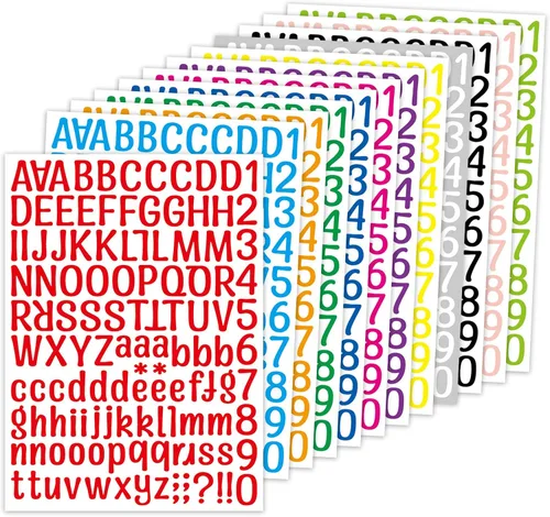 Vista 9 de Calcomanías de letras, Dizdkizd - Pequeñas calcomanías del alfabeto, calcomanías de vinilo impermeables de 1 pulgada, letras autoadhesivas, un