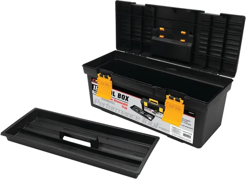 Vista 2 de Performance Tool W54017 - Caja de plástico de 18 pulgadas con asa, caja de almacenamiento con organizador de herramientas, bandeja