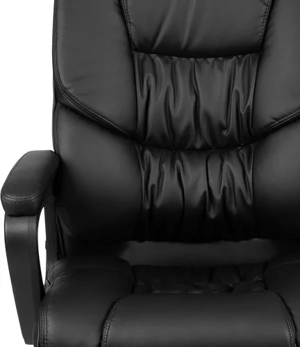 Vista 18 de Flash Furniture Fundamentals - Silla giratoria grande y alta de LeatherSoft para oficina y juegos, silla de oficina ergonómica con reposabrazos Negro
