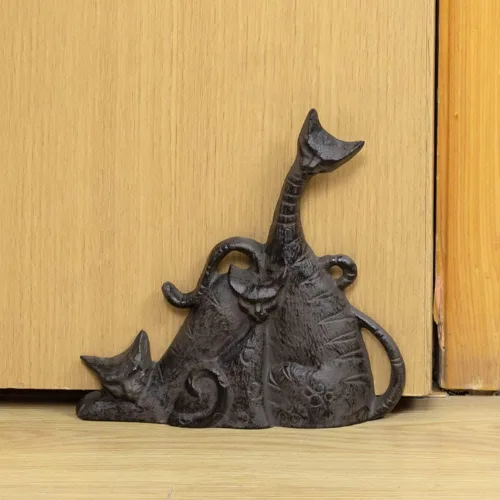 Vista 3 de Tope de puerta de gatos de hierro fundido resistente para oficina en casa (gatos)