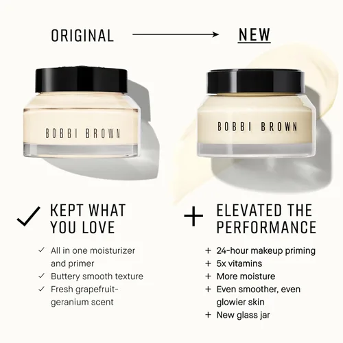 Vista 5 de Bobbi Brown Base facial enriquecida con vitaminas, base hidratante e hidratante 2 en 1, con manteca de karité, ácido hialurónico y vitaminas