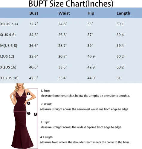 Vista 6 de BUPT Vestido largo con cuello en V para mujer, sin mangas, elegante, para invitada de boda, vestido de sirena formal para cóctel, vestido largo