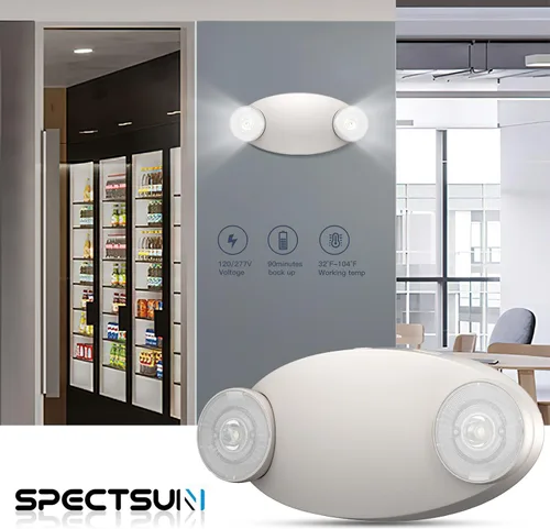 Vista 3 de Spectsun Lights - Paquete de 4 luces LED de emergencia con batería de respaldo, ajustable, cableado, 2 LED, cabeza de ojo de insecto, montaje