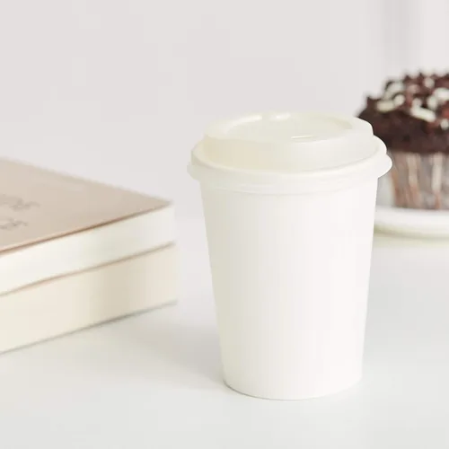 Vista 4 de Amazon Basics Tazas de café compostables, 8 onzas, papel, 1000 unidades (paquete de 1), color blanco