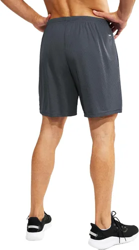 Vista 5 de MIER Pantalones cortos deportivos para hombre, para correr, gimnasio, entrenamiento, 5 pulgadas, de secado rápido, pantalones cortos ligeros