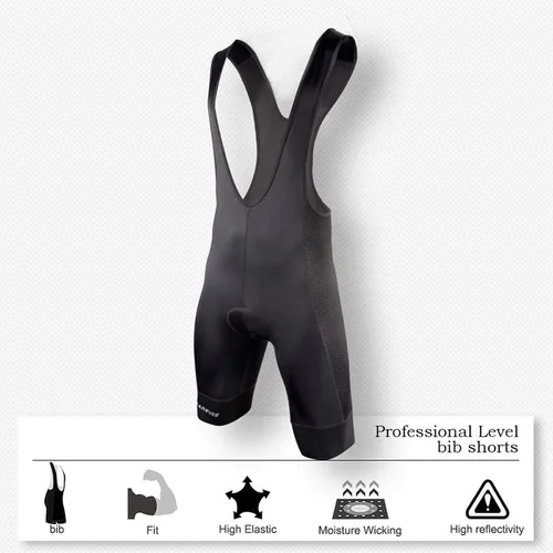 Vista 5 de Darevie Pantalón corto de ciclismo para hombre, acolchado de gel 4D, transpirable, para ciclismo, a prueba de golpes, pantalones cortos de ciclismo
