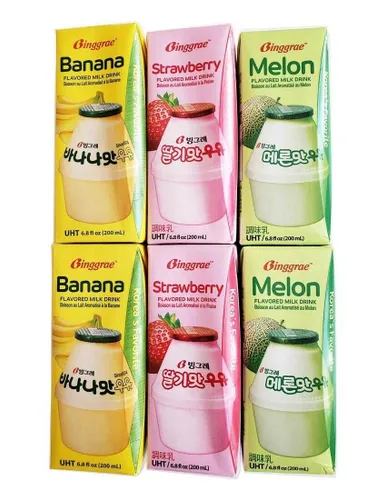 Vista 13 de Binggrae Bebida de Leche con Sabor a Plátano – Bebida Coreana Dulce y Cremosa – Cartones Estables en Estante de 6.8 fl oz – Paquete de 6