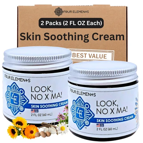 Vista 8 de Look NO X MA Crema calmante para la piel, 2 onzas, 100% orgánica, infusión de caléndula y manzanilla, crema hidratante para cuerpo y cara, hecha a
