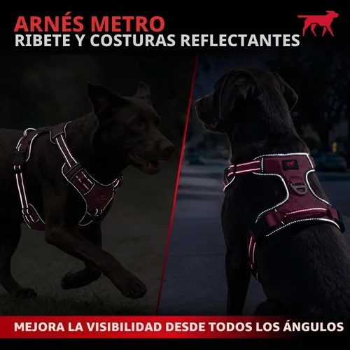 Vista 5 de Tuff Pupper Arnés para perro sin tirones, chaleco resistente para mascotas, clips para correa delantera y trasera, mango de seguridad fuerte