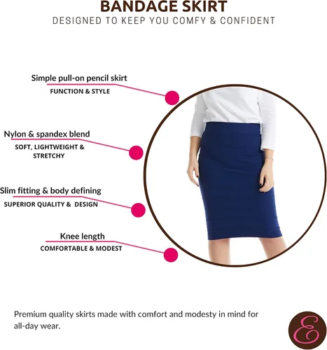 Vista 3 de ESTEEZ Falda de lápiz bodycon para mujer - debajo de la rodilla