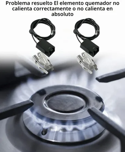 Vista 5 de Paquete de 2 receptáculos de elementos WB2X8228 y kit de cables compatible con GE Electric Ranges quemadores de estufa eléctrica, piezas de Paquete 2