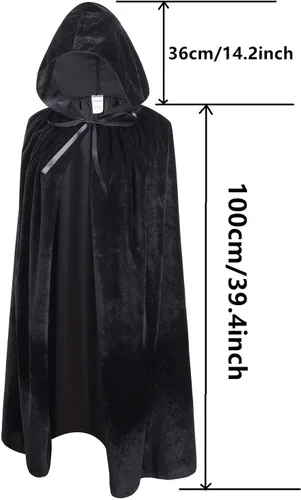 Vista 2 de OurLore Capa de terciopelo con capucha unisex para niños, disfraz de Halloween y Navidad