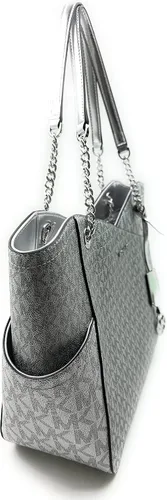 Vista 3 de Michael Kors Bolso de hombro con cadena de viaje grande (plata), plateado