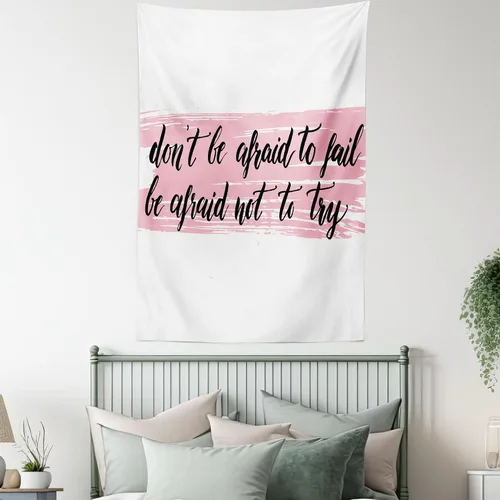 Vista 5 de Ambesonne Tapiz de estilo de vida, impresión artística con texto en inglés «Do Not Be Afraid to Fail Be Afraid to Try Words», para colgar