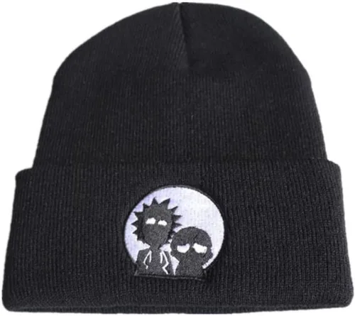 Vista 5 de DonkeyGear Gorro de punto de dibujos animados Rick, gorro suave y cálido para invierno