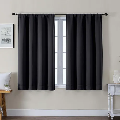 Vista 18 de Gwine Cortinas opacas para dormitorio, 54 pulgadas de largo, paneles de cortina de ventana con aislamiento térmico y reducción de ruido, cortinas