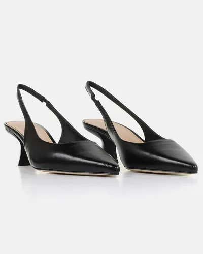 Vista 5 de gihubafuil Zapatos de tacón bajo para mujer, zapatos de tacón cerrado, puntiagudos, zapatos de vestir casuales con espalda descubierta