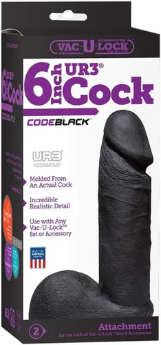 Vista 2 de Doc Johnson Vac U Lock Codeblack UR3 Realist Cock, 6 pulgadas