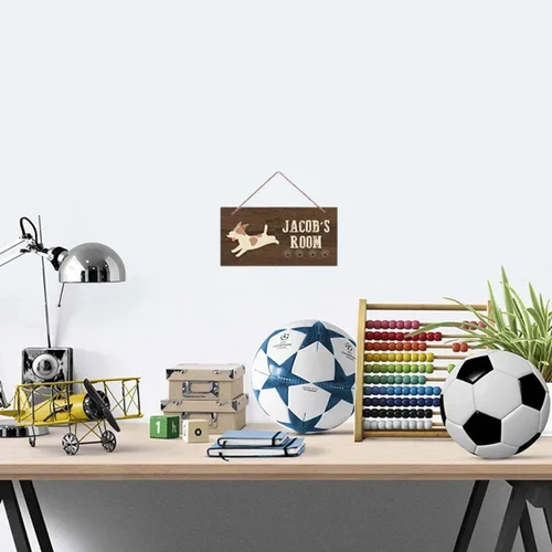 Vista 2 de Letreros personalizados de perro para decoración de pared del hogar, letrero personalizado con nombre para niños, niñas, habitación de niños