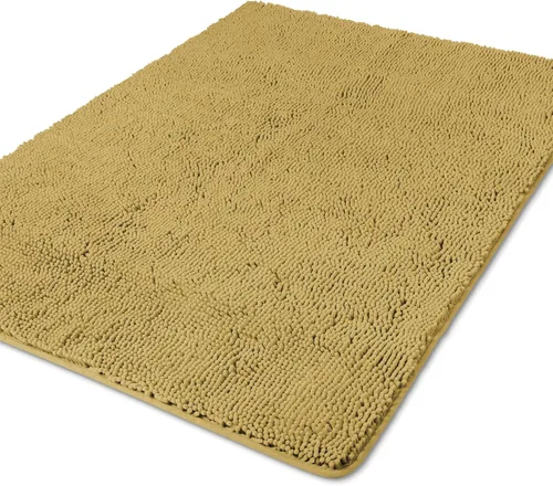 Vista 205 de Yeaban Alfombra de pasillo de baño de 24 x 72 pulgadas, antideslizante, alfombra de baño larga de felpilla gruesa, absorbente y lavable, alfombra