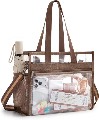 Vista 10 de Missnine Clear Bag for Stadium Events, 12x6x12 Approved Clear Tote Bag for Women for Stadium, Concert, Work, Travel, Beach, Gym, College, for 13