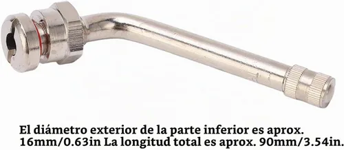 Vista 4 de TR545D Vástago de Válvula de Camión - (Paquete de 10) Vástago de Válvula Curvado a 60 Grados, Vástagos de Válvula de Neumático de Camión Compatibles