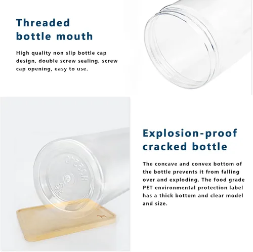 Vista 10 de Juego de 6 tarros de plástico transparente para almacenamiento de alimentos con tapa, recipiente redondo transparente para espaguetis, pasta
